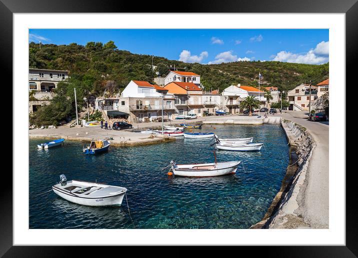 Boats in the bay of Zavalatica Framed Mounted Print by Jason Wells