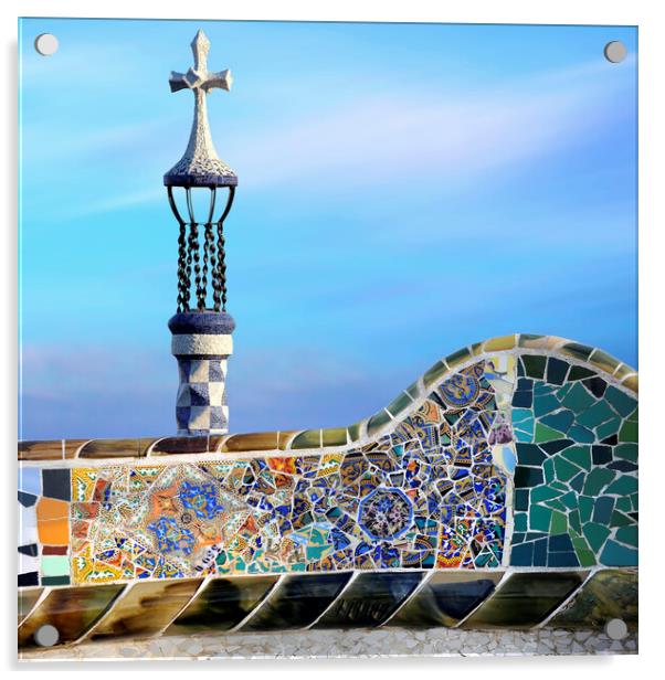 Gaudi's Park Guell, Barcelona Acrylic by JM Ardevol