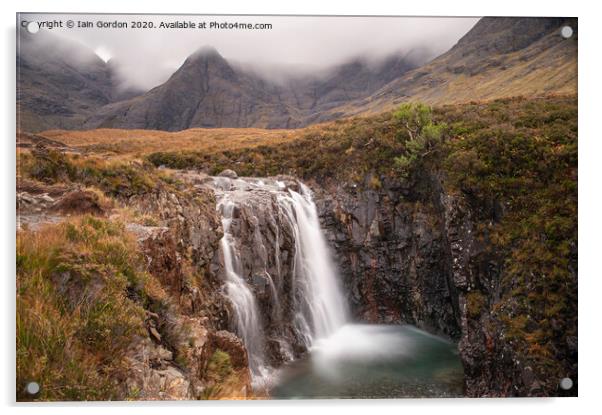 Fairy Pools and Cuillin Mountains Isle of Skye Scotland Acrylic by Iain Gordon