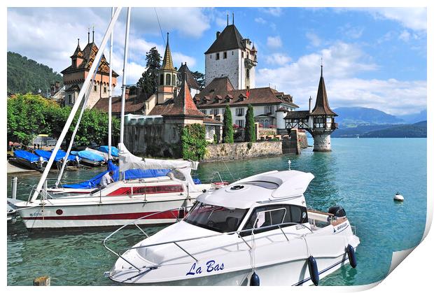 Castle Oberhofen along the Tunersee, Switzerland Print by Arterra 