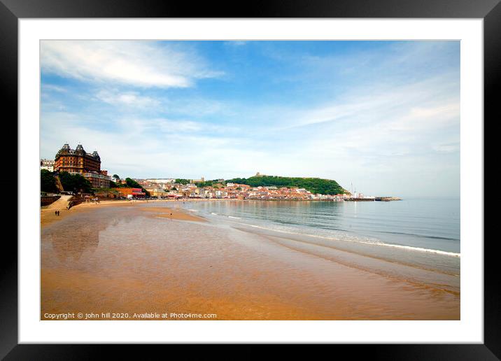 Low tide at Scarborough bay in North Yorkshire.  Framed Mounted Print by john hill