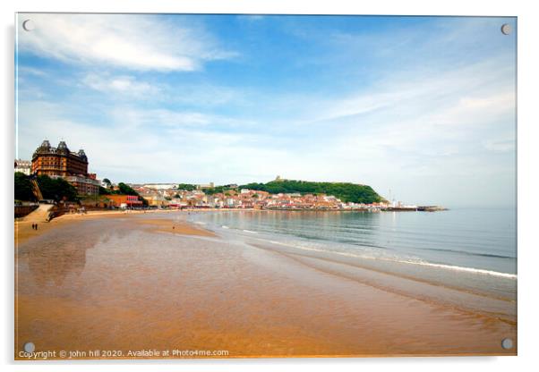 Low tide at Scarborough bay in North Yorkshire.  Acrylic by john hill