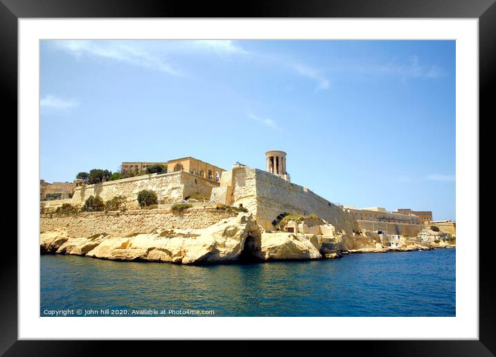 The Siege bell at Valletta in Malta. Framed Mounted Print by john hill