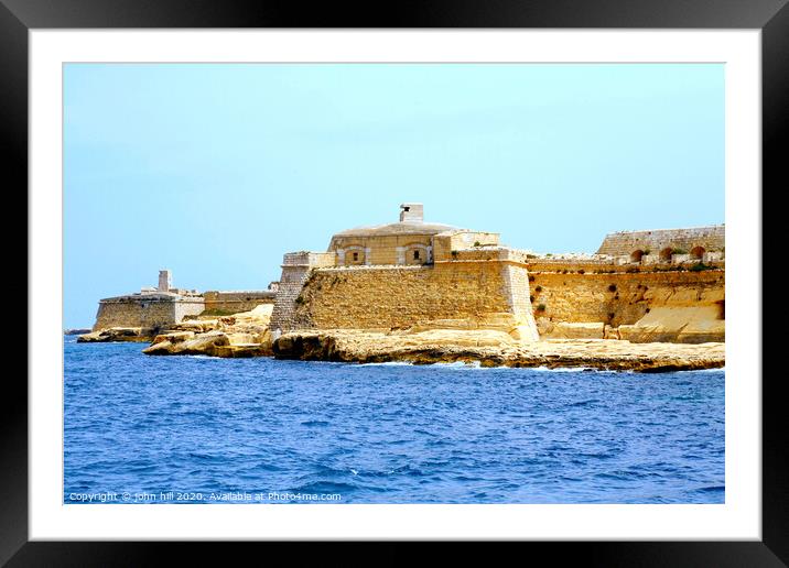 The historic Fort Ricasoli at Valletta in Malta. Framed Mounted Print by john hill