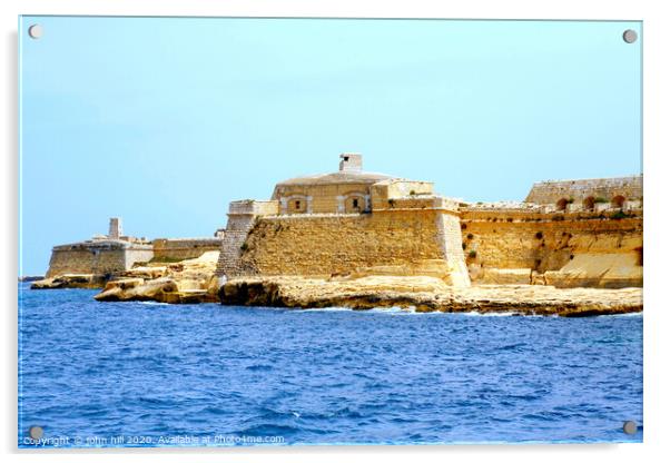 The historic Fort Ricasoli at Valletta in Malta. Acrylic by john hill