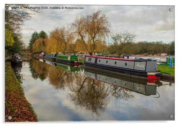 Anderton tow path moorings Acrylic by Mike Hughes