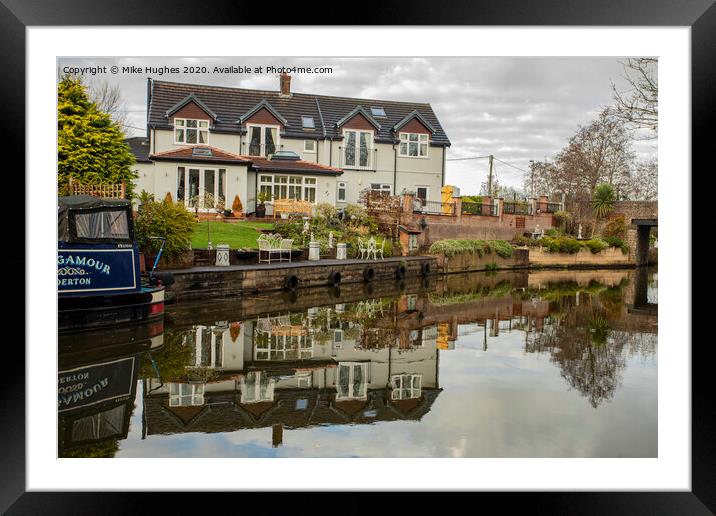 Stunning canal side home Framed Mounted Print by Mike Hughes