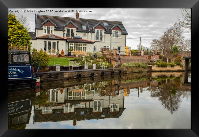 Stunning canal side home Framed Print by Mike Hughes