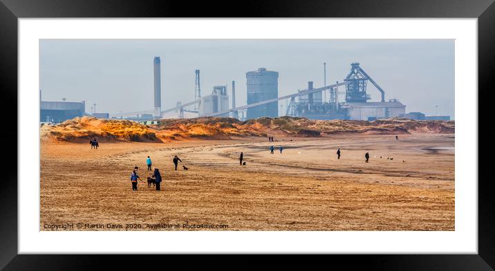 Coatham Beach and Redcar Steel Works Framed Mounted Print by Martin Davis