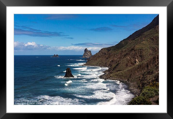 North Coast, Tenerife Framed Mounted Print by Peter Louer