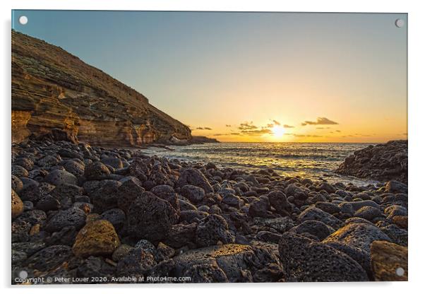 Dawn, Amarilla Bay, Tenerife Acrylic by Peter Louer