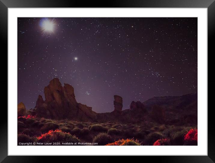 Night in the Caldera Framed Mounted Print by Peter Louer