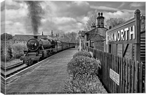 Oakworth Station BW Canvas Print by Colin Williams Photography