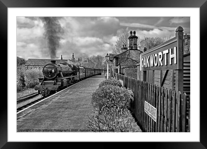 Oakworth Station BW Framed Mounted Print by Colin Williams Photography