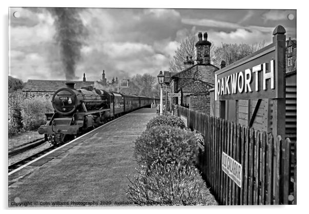 Oakworth Station BW Acrylic by Colin Williams Photography