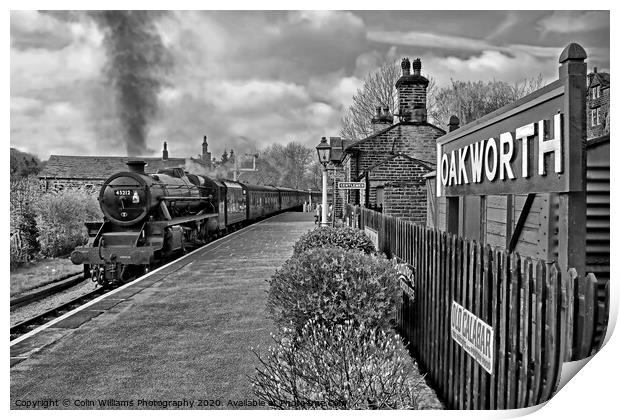 Oakworth Station BW Print by Colin Williams Photography