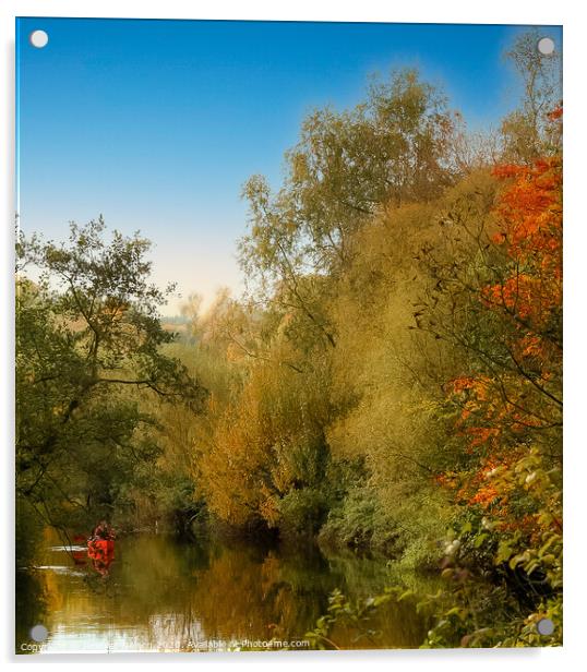 Kayaking on the River Lagan -Shawsbridge Belfast  Acrylic by Jennifer Nelson