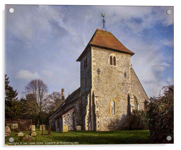 Aldworth Church in Berkshire Acrylic by Ian Lewis