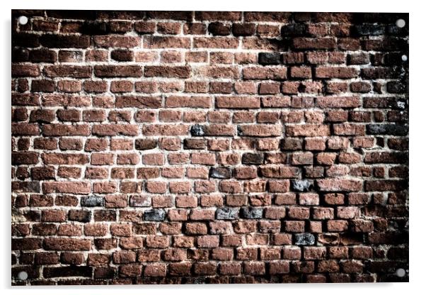 Old brick wall grunge background Acrylic by Simon Bratt LRPS