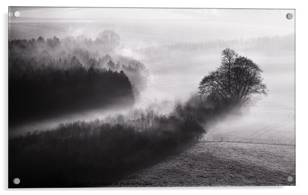 Black and white mist landscape Acrylic by Simon Bratt LRPS