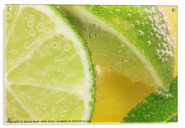Lemon and lime slices in water Acrylic by Simon Bratt LRPS