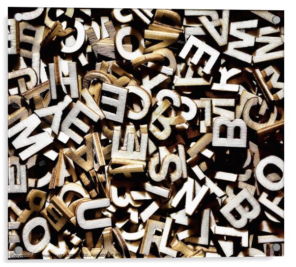 Random alphabet letters in a pile Acrylic by Simon Bratt LRPS