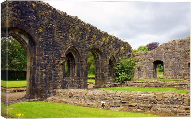 Ruins of Whalley Abbey Canvas Print by Jacqui Kilcoyne