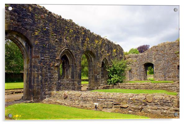 Ruins of Whalley Abbey Acrylic by Jacqui Kilcoyne