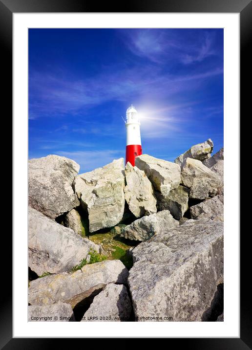 Portland Bill Lighthouse in Dorset UK Framed Mounted Print by Simon Bratt LRPS