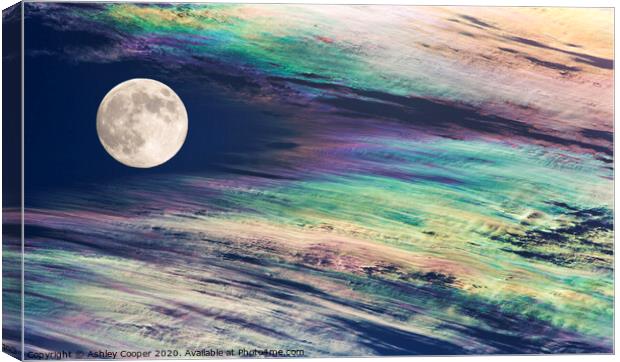 Rainbow moon. Canvas Print by Ashley Cooper