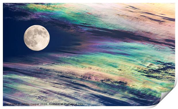 Rainbow moon. Print by Ashley Cooper