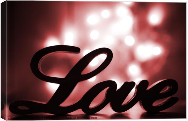 Love sign with red sparkle Canvas Print by Simon Bratt LRPS