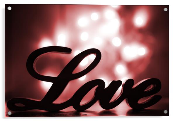 Love sign with red sparkle Acrylic by Simon Bratt LRPS