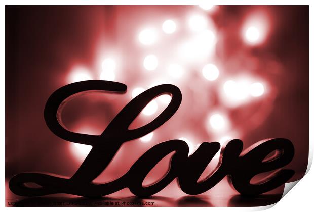 Love sign with red sparkle Print by Simon Bratt LRPS