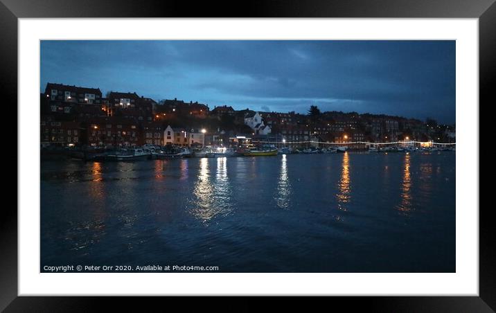 Whitby Harbour at high spring tide Framed Mounted Print by Peter Orr