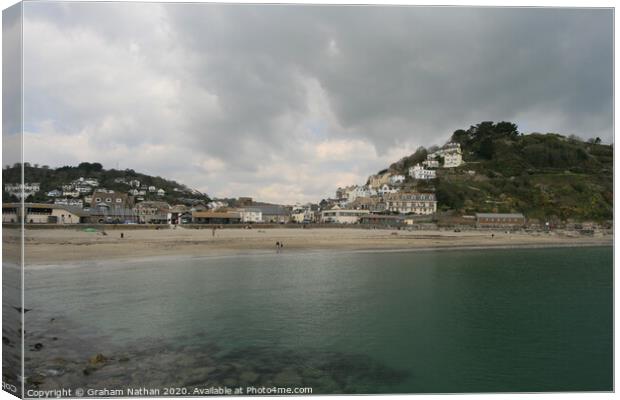 Breathtaking View of Looe Beach Canvas Print by Graham Nathan