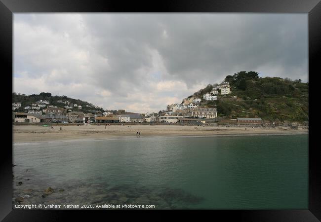 Breathtaking View of Looe Beach Framed Print by Graham Nathan