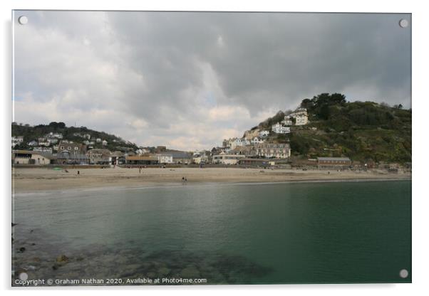 Breathtaking View of Looe Beach Acrylic by Graham Nathan