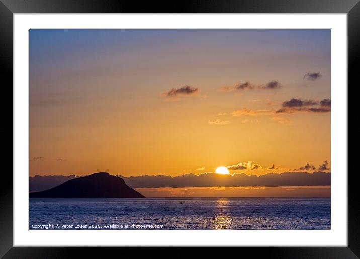 Sunrise Montana Roja, Tenerife Framed Mounted Print by Peter Louer