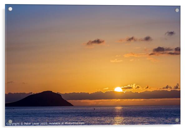 Sunrise Montana Roja, Tenerife Acrylic by Peter Louer