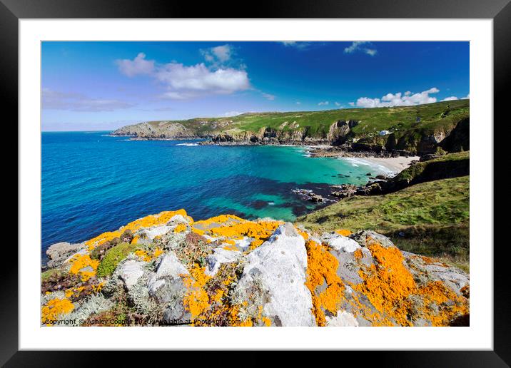 Blue sea. Framed Mounted Print by Ashley Cooper