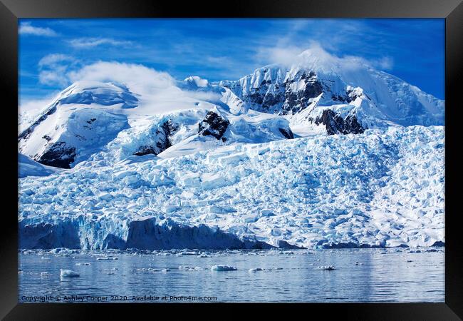 Blue glacier. Framed Print by Ashley Cooper