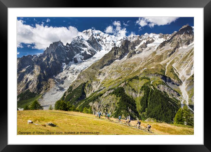 Mountain biking. Framed Mounted Print by Ashley Cooper