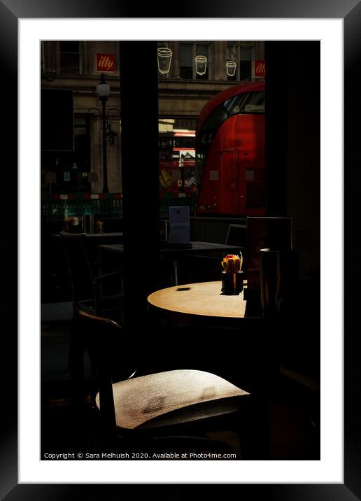 Cafe in the morning Framed Mounted Print by Sara Melhuish