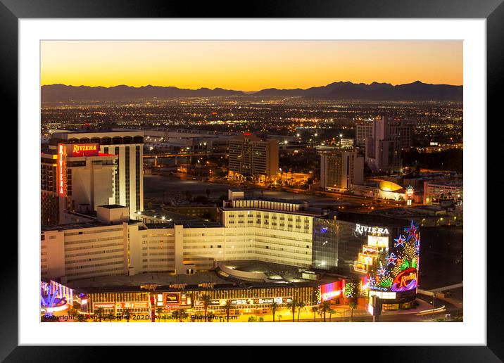 Las Vegas dawn. Framed Mounted Print by Ashley Cooper