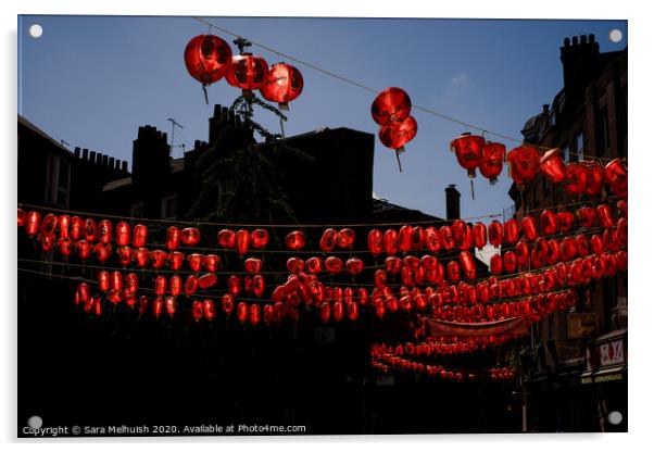 Chinese lanterns Acrylic by Sara Melhuish