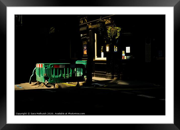 Pub illuminated by the sun Framed Mounted Print by Sara Melhuish