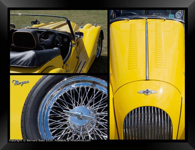 Aspects of a Yellow Morgan Sports Car Framed Print by Bernard Rose Photography