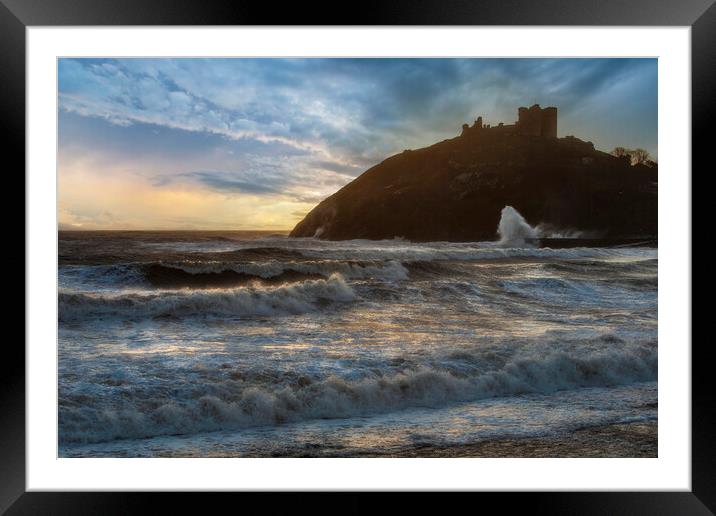 Criccieth castle in a Storm Framed Mounted Print by Rory Trappe