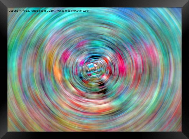 Colourful Disc Abstract Framed Print by Laurence Tobin